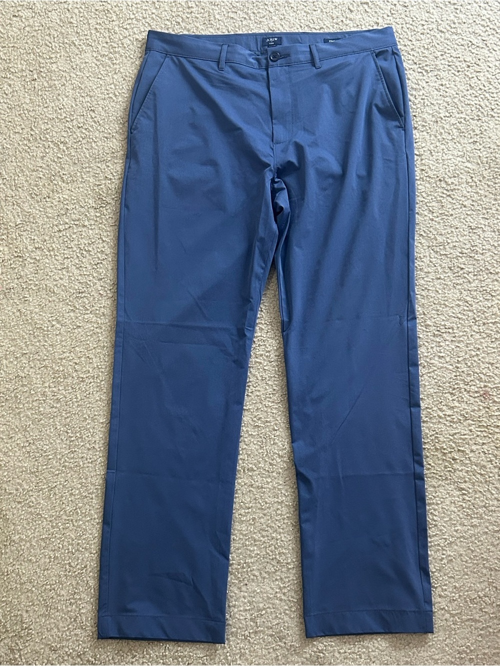 J.Crew Flex Straight Fit Tech Pants Mens 34x32 Blue Stretch Chino EUC - Picture 1 of 8